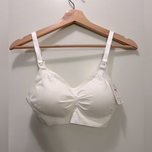 2 for $40. Womens Nursing Bra, Breastfeeding Bra with Removable Pads, White,US M